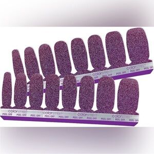 Color Street NIGHT TERROR Purple Glitter Halloween Nail Set Holographic Finish